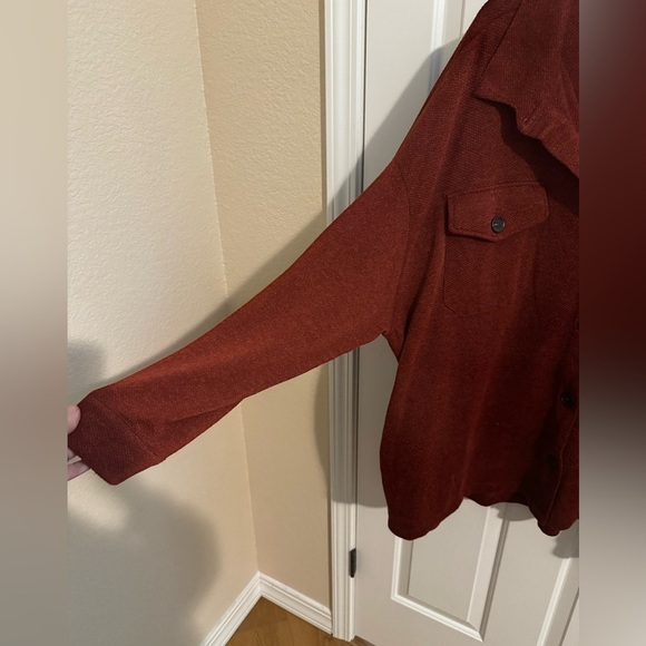 Zenana Long Sleeve Oversized Button Up Cinnamon Rust Tunic Blouse Plus 3X - Picture 4 of 8